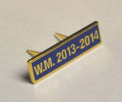 Breast Jewel Middle Date Bar 'WM 2013-2014 - Gilt on Blue Enamel - Click Image to Close